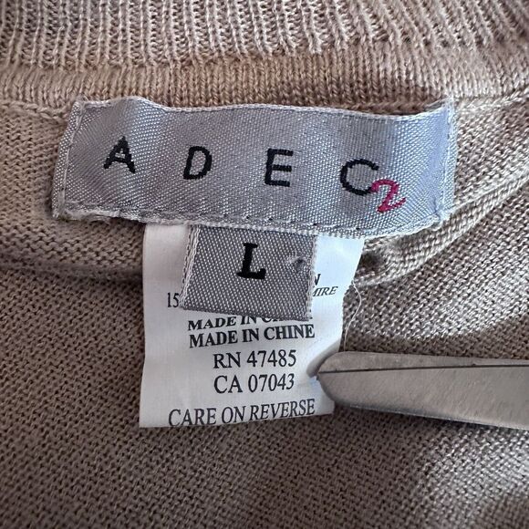 Adec 2 sz L‎ Turtleneck Silk Cotton Cashmere Long Puff Sleeve Sweater Pullover - Picture 4 of 8